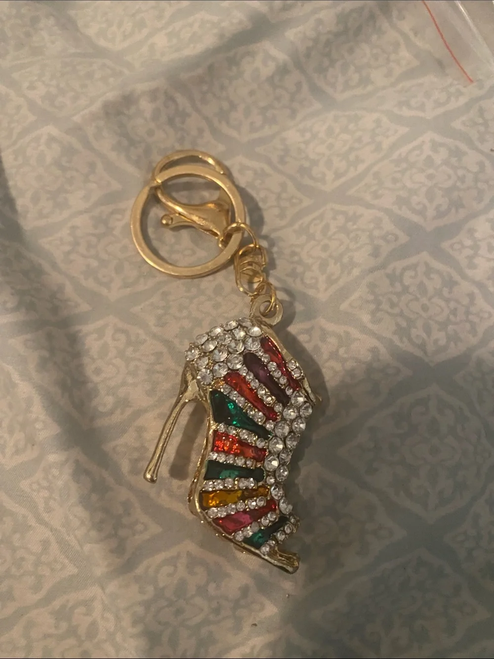 Rhinestone heel keychain
